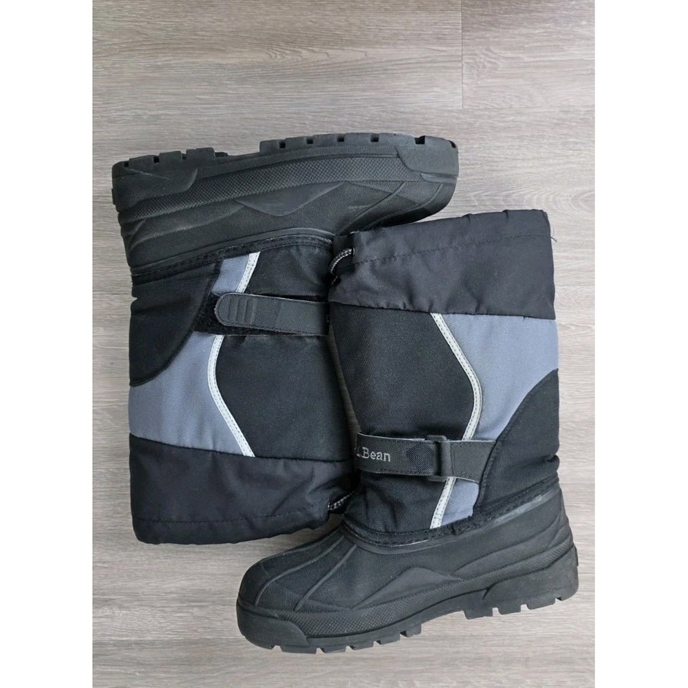 LL Bean Kids Snow Boots Black Grey Insulated Winter Boots 238064 Size 6